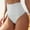 White, variant on Odbmxy High Cut Plus Size Womens Panties Seamless Women Brief Panties Black Tummy Control Solid Color High Waist Panties