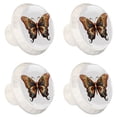 thumbnail image 2 of HemaKayy 4 Pack 1.37" Decorative Cabinet Knobs - Elegant Door Handles for Home Kitchen Bedroom Furniture Decor | ABS Resin with Glass Finish | Easy Installation | Orange Cartoon Butterfly, 2 of 8