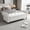 Cream White, variant on Modern Cotton Linen End of Bed Storage Bench with Rolled Arms, Pull-Up Upholstered Storage Ottoman Bench with Solid Wood Legs for Bedroom Living Room