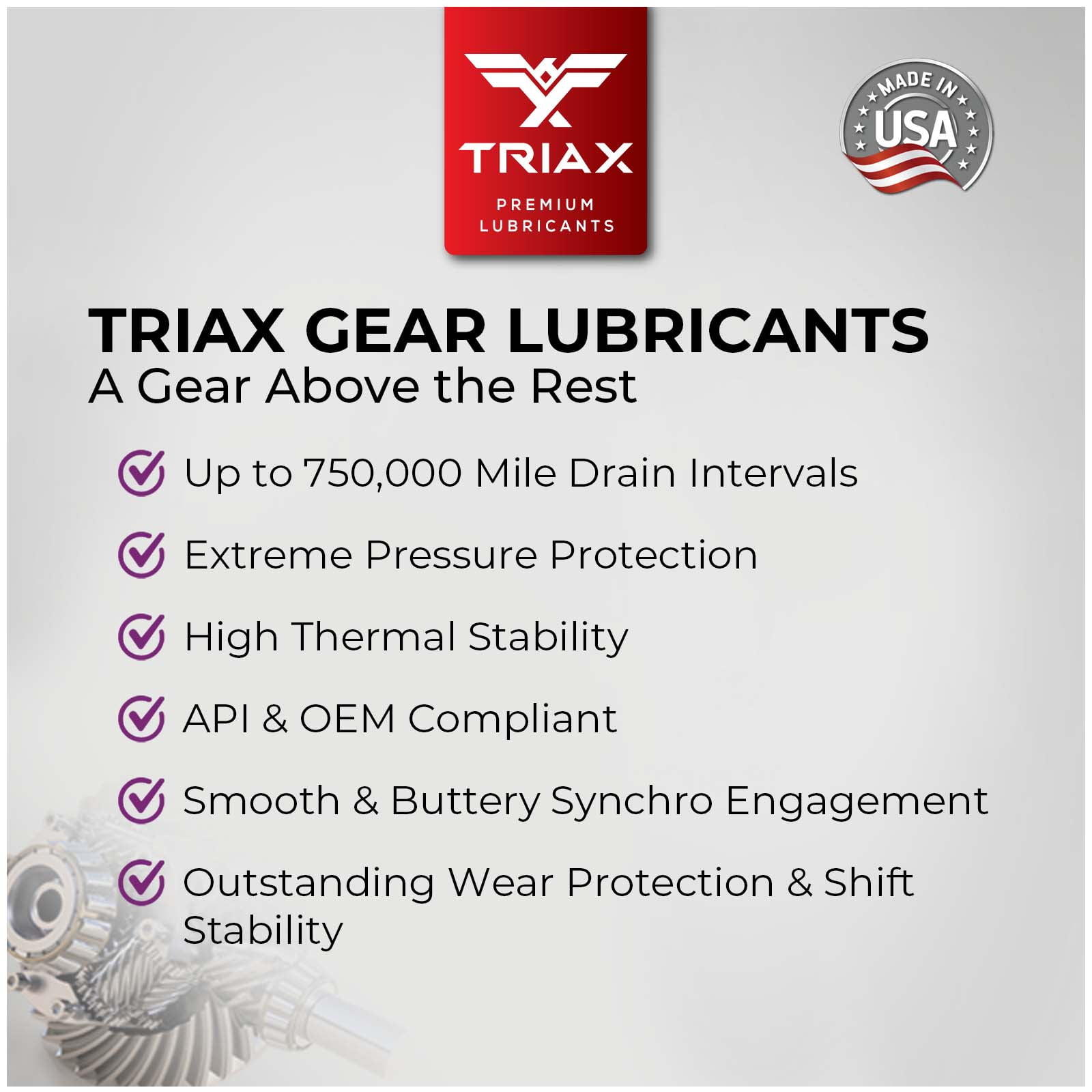 TRIAX Synergy Gear Max 75W-90 GL-5 Full Synthetic Gear Oil, 1 Gallon