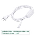 thumbnail image 2 of Uxcell T5 T8 LED Tube Power Extension Cable with Switch 2Pin 3Meter Length White 2Pcs, 2 of 5