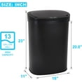 thumbnail image 2 of BIQWBIC 13 Gallon Automatic Trash Can, Touchless Stainless Steel Kitchen Garbage Can, Black, 2 of 7