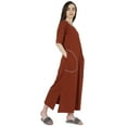 thumbnail image 5 of Inkmeso Solid Long Nightgown For Womens V-Neck Loungewear Casual Sleep Dress With Pockets, 5 of 7