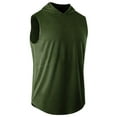 thumbnail image 3 of Mens Muscle Sleeveless Workout Hoodie Shirts Summer Casual Athletic Fitness Hooded Gym Tank Tops for Man, 3 of 5