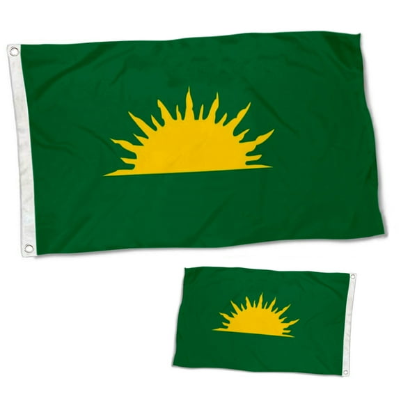 Dutern Double Sided Green Sunburst Flag Irish Green Sunburst Flag an Gal Gréine Flag Banner 3 Ply with Brass Grommets 12x18 Inch