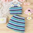 thumbnail image 2 of Child Girls 4-10T 2PC Summer Outfit Set Simple Cotton Tank Top + Casual Shorts Gibobby,4-5 Years,Blue, 2 of 7
