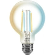 Cree Lighting Connected Max Smart LED Vintage Glass Filament Bulb G25 Globe 40W Tunable White, Works with Alexa and Google Home, No Hub Required, Bluetooth + WiFi