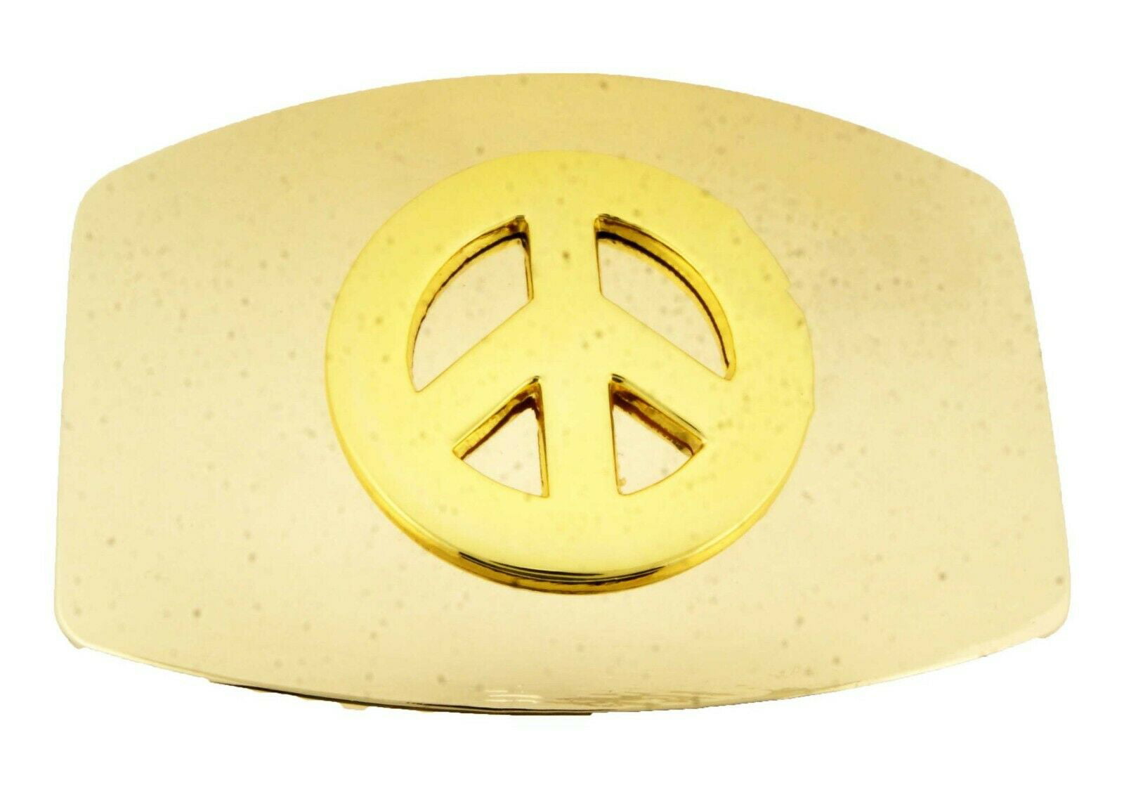 Peace Sign Belt Buckle Symbol Peace Loving American Western Rodeo Metal Fashion