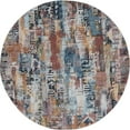 thumbnail image 3 of Bliss Rugs Vintage Contemporary Abstract Round Rug for Living Room, Dining Room | Pink, 5'3''Round, 3 of 5