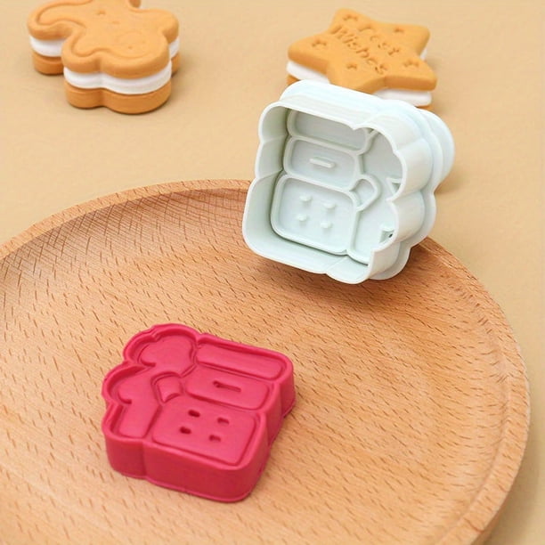 1pc, Chinese Character Cookie Plunger Cutter, FU LU SHOU XI WANG CAI Cookie Cutters, Fortune Lucky Cookie Stamp, Blessing Greeting Fondant Mold, Baking Tools, Kitchen Gadgets, Kitchen Accessories, Ho