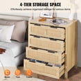 thumbnail image 3 of KFFKFF 4-Compartment Rattan Chest, Authentic Rattan Wood Storage Unit with LED Illumination, Contemporary Wooden Apparel Sorter & Storage Bohemian Chest, 3 of 9