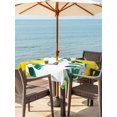 thumbnail image 3 of Outdoor Tablecloth with Umbrella Hole for Patio/Picnic/Party/Camping, Yellow Lemon Waterproof Table Cloth Square Cover Washable, Summer Spring Botanical Fruit Leaves (54"x 54"), 3 of 9