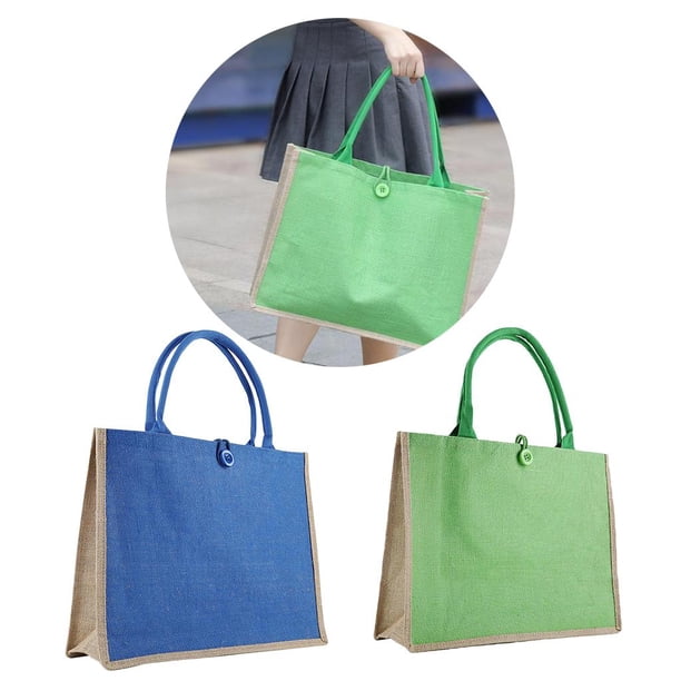Bolso de mano de 2 piezas para mujer, bolso de hombro de bloque de color, bolso de hombro azul Macarena Bolso Tote de Algodón para Mujer