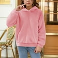 thumbnail image 2 of LIIPEE Girls Boys Plush Hoodies Solid Color Long Sleeve Hooded Fuzzy Pullover Tops With Pocket Child Comfortable Birthday Wedding Weekend Sweatshirts,Pink,6-7 Years, 2 of 7