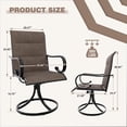 thumbnail image 5 of MELLCOM Swivel Outdoor Chairs Set of 2, High Back Padded Textilene Patio Dining Chairs with Metal Frame, All-Weather Outdoor Furniture Rocker, Brown, 5 of 7