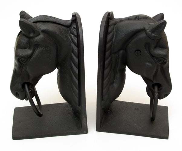 Pair of Cast Iron 8 Horse Head Bookend 04647