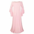 thumbnail image 4 of iOPQO Maternity Dress Women Pregnants Photography Props Off Shoulders Maternity Dress Maternity Dress For Photoshoot Plus Size Dress For Women Pink XXL, 4 of 6