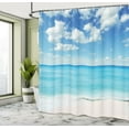 thumbnail image 5 of Ambesonne Summer Shower Curtain, Exotic Beach Vivid Sky, 69"Wx75"L, Sky Blue Aqua, 5 of 5