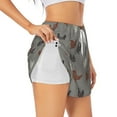 thumbnail image 3 of Lsque Rooster Printed Women's Running Shorts with Liner Pockets,Elastic Quick Dry Workout Athletic Gym Yoga Shorts,Womens High Waist Shorts-X-Large, 3 of 9