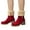 Red, variant on Fuzzy Winter Boots for Women Suede Lug Sole Stacked Heel Zipper Short Snow Booties Casual Round Toe Ankle Boots