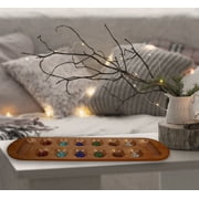 WE Games Coffee Table African Stone Game Mancala - Solid Wood with Walnut Stain