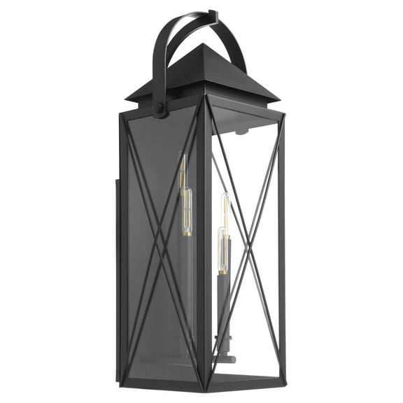 Quorum International 73-30 Weir 3 Light 30" Tall Outdoor Wall Sconce - Black