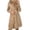 Khaki, variant on Utoimkio Women's Cotton Linen Button Down Shirt Dress Casual Loose Long Sleeve V Neck Blouse Tops