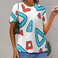 thumbnail image 6 of Triangles Geometric Print T Shirts Basic T-Shirt Short Sleeve Ladies Tee Shirt Summer Graphic Clothing, 6 of 6