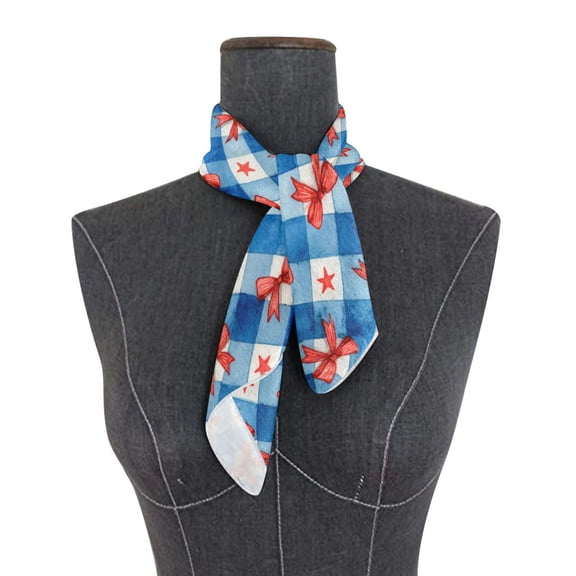 Square Scarf 24x24 Inch Vibrant Red Bows Pattern Silky Satin Sun Protection Neck Scarf for Women Multi-Purpose Head Wrap Bandana for Hair Bag Decoration
