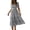 Gray, variant on Womens Square Neck Dress Short Sleeve Smocked Waist Tiered Ruffle Midi Dress Wedding Guest Bridesmaid Boho Dresses for Women