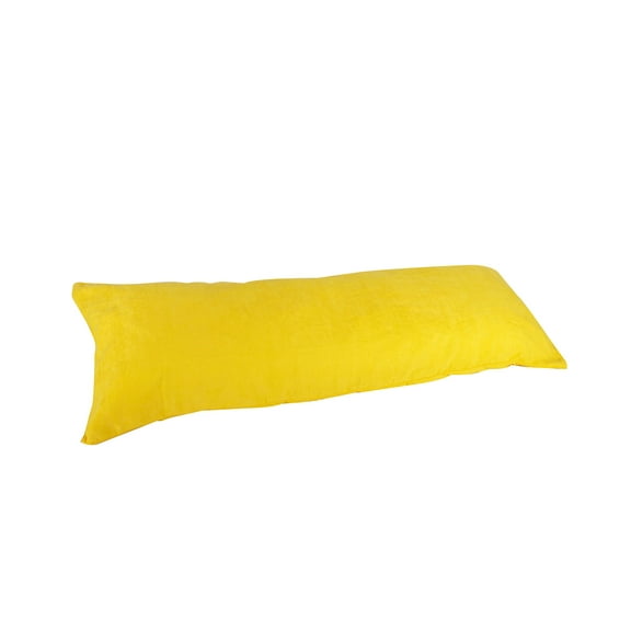 20"X60" Double Side Zipper Microsuede Body Pillow Cover Pillowcase Yellow (5 Feet Long)