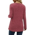 thumbnail image 5 of Fantaslook Blouses for Women Long Sleeve Crew Neck Tunic Tops Buttons Side Fall Shirts, 5 of 9