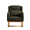 thumbnail image 6 of 27.2"W High Back Nursery Rocking Chair with Big Side Pocket, Fabric Upholstered Accent Armchair with Waist Pillow&Thick Cushion, Living Room Lounge Rocking Chair, Army Green, 6 of 7