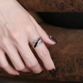 thumbnail image 5 of Anillo de compromiso para mujer S925, anillo vintage ajustable, anillo de boda con cadena de plata para mujer, 5 of 5