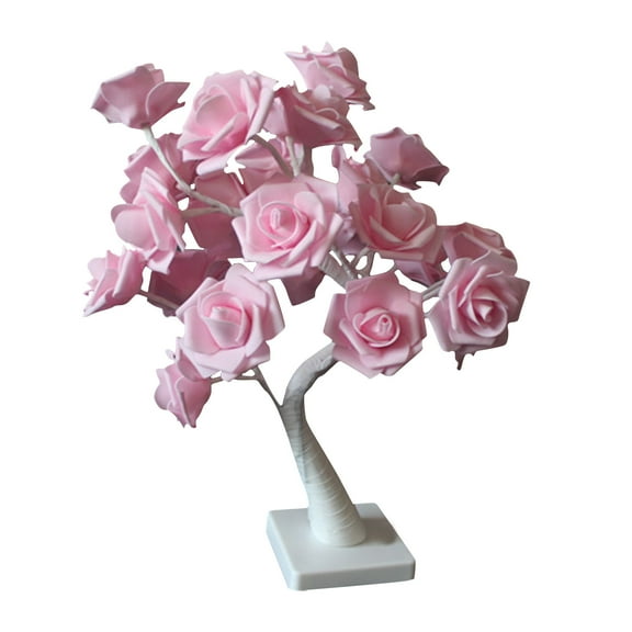 BSJJY Rose Lamp Pink Flower Lamp Multi Headed Rose Tree Lamp Table Desk Lamp Christmas Home Decor Christmas Gifts