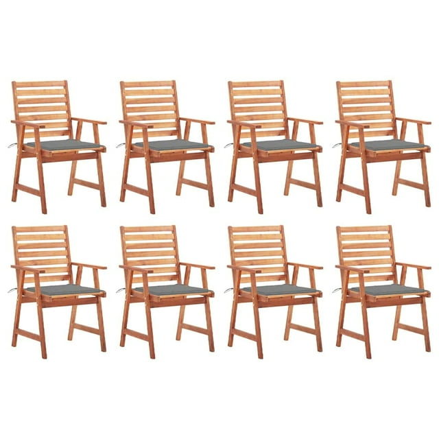 Sillas de Comedor para Patio Casafoyer 8 piezas con Cojines Madera de Acacia