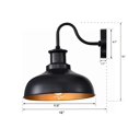 thumbnail image 2 of Lámpara de pared para exteriores Diyel Gooseneck Barn Light Black, paquete de 1 paquete, 2 of 9
