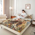 thumbnail image 4 of Castle Fairy Highland Bull Twin Sheet Sets 3pcs for Kids Teens Adults,Farmhouse Animal Twin Fitted Sheet Microfiber,Chic Floral Flowers Breathable Flat Sheet,Breathable Home Decor, 4 of 7