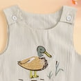 thumbnail image 5 of mgoYE Infant Baby Boy Girl Duck Printed Jumpsuit Sleeveless Strips Romper Bib Pants One Piece Overalls Plaid Outfit( Beige,12-18 Months), 5 of 5