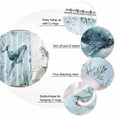 thumbnail image 3 of Coastal Whale Bathroom Shower Curtains with 12 Hooks Polyester Waterproof Shower Curtain for Stalls and Bathtubs Nautical Ocean Shells Seaweed Coral Decorative Bathroom Privacy Curtain 66x72 Inches, 3 of 8