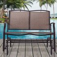 Gymax Patio Loveseat Glider Rocking Bench Double Chair With Arm