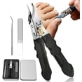 thumbnail image 1 of Black Anti-Slip Grip Gear Lock Nail Clipper Set with Ultra-Sharp Curved Tips for Thick Hard & Ingrown Toenails, Ergonomic Angled Clippers, 1 of 8