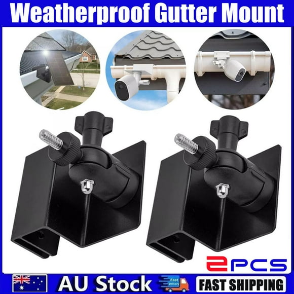 2xWeatherproof Gutter Mount for Arlo Eufy Solar Panel & Eufy cam Security Camera