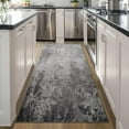 thumbnail image 2 of 2.6x8 Black Rug Runners for Hallways Kitchen Runner Rug Non Slip Washable Black Long Runner Rugs with Rubber Backing Soft Abstract Carpet Runner for Bedroom, Kitchen, Bathroom, Entryway, 2 of 9