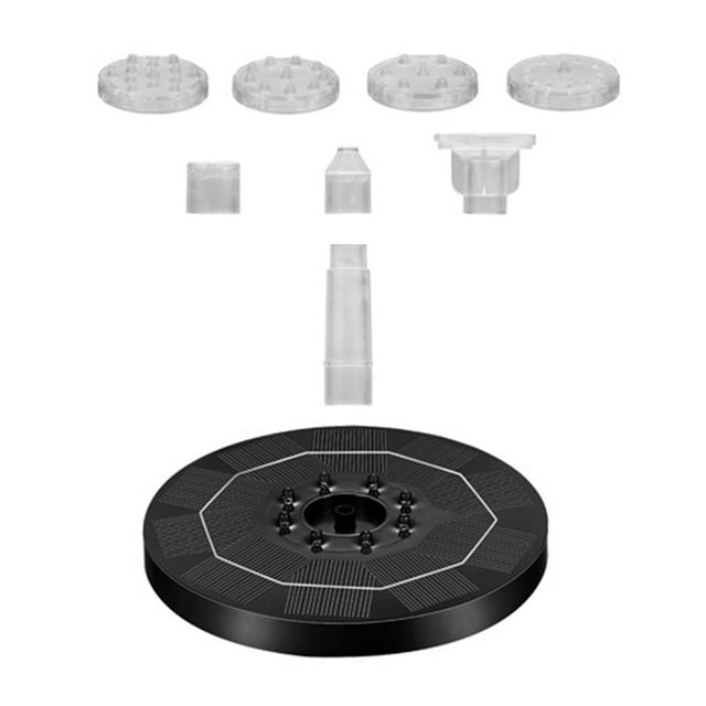 1 Set LED Solar Light Sensor Automatic On/Off with 6 Nozzles Decorative ABS 3W Solar-Powered LED Water Fountain Landscape Decor_Perfect Gift