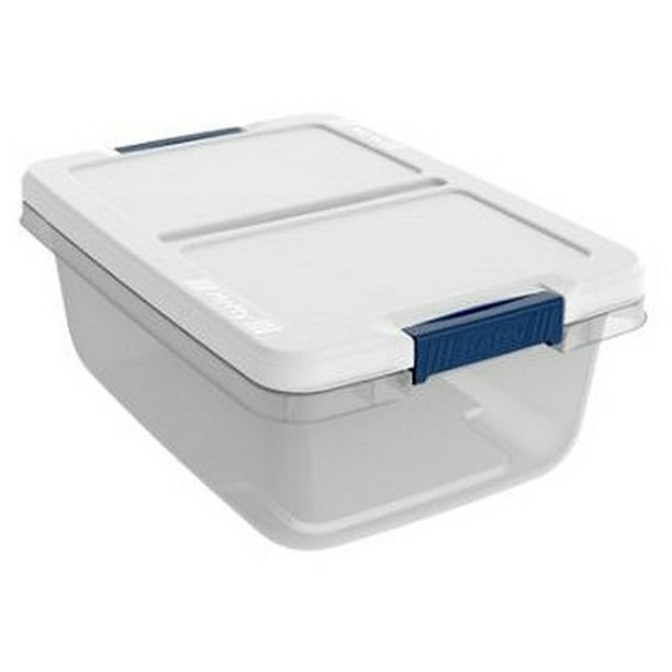 Hefty Modular Clear Storage Bins, 40 Qt. Stackable Bin with Latch
