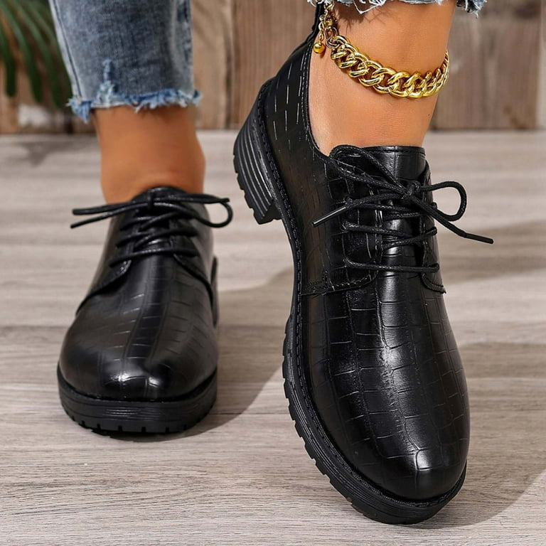 chinese dress ladies Amazon.com | Women's Vintage Lace Up Oxfords Wingtip Mid Chunky Heel Round  Toe PU Leather Pumps Dress Shoes,Black,US5 main image 1