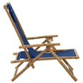 thumbnail image 2 of vidaXL Chaise Inclinable Relax Bleu Marine en Bambou et Tissu, 2 of 5