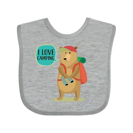 

Inktastic I Love Camping Summer Camp Gift Baby Boy or Baby Girl Bib