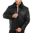 thumbnail image 7 of Reed Men's Smooth Lamb Touch Faux Leather Detachable Fur Collar Classic Jacket (5X, Black), 7 of 7